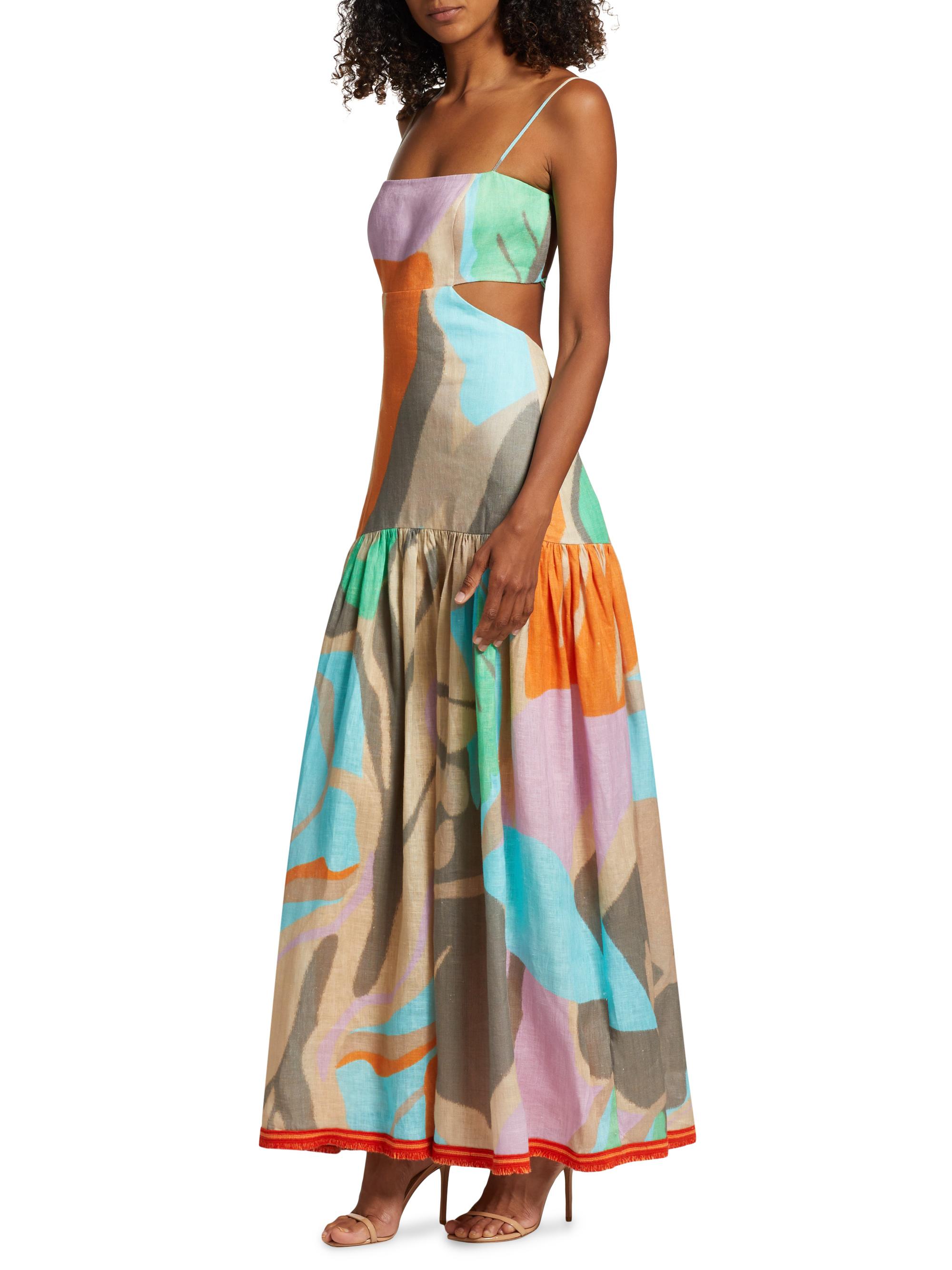 chinese dress ladies Silvia Tcherassi Fiore Striped Twist Tunic Maxi Dress main image 0
