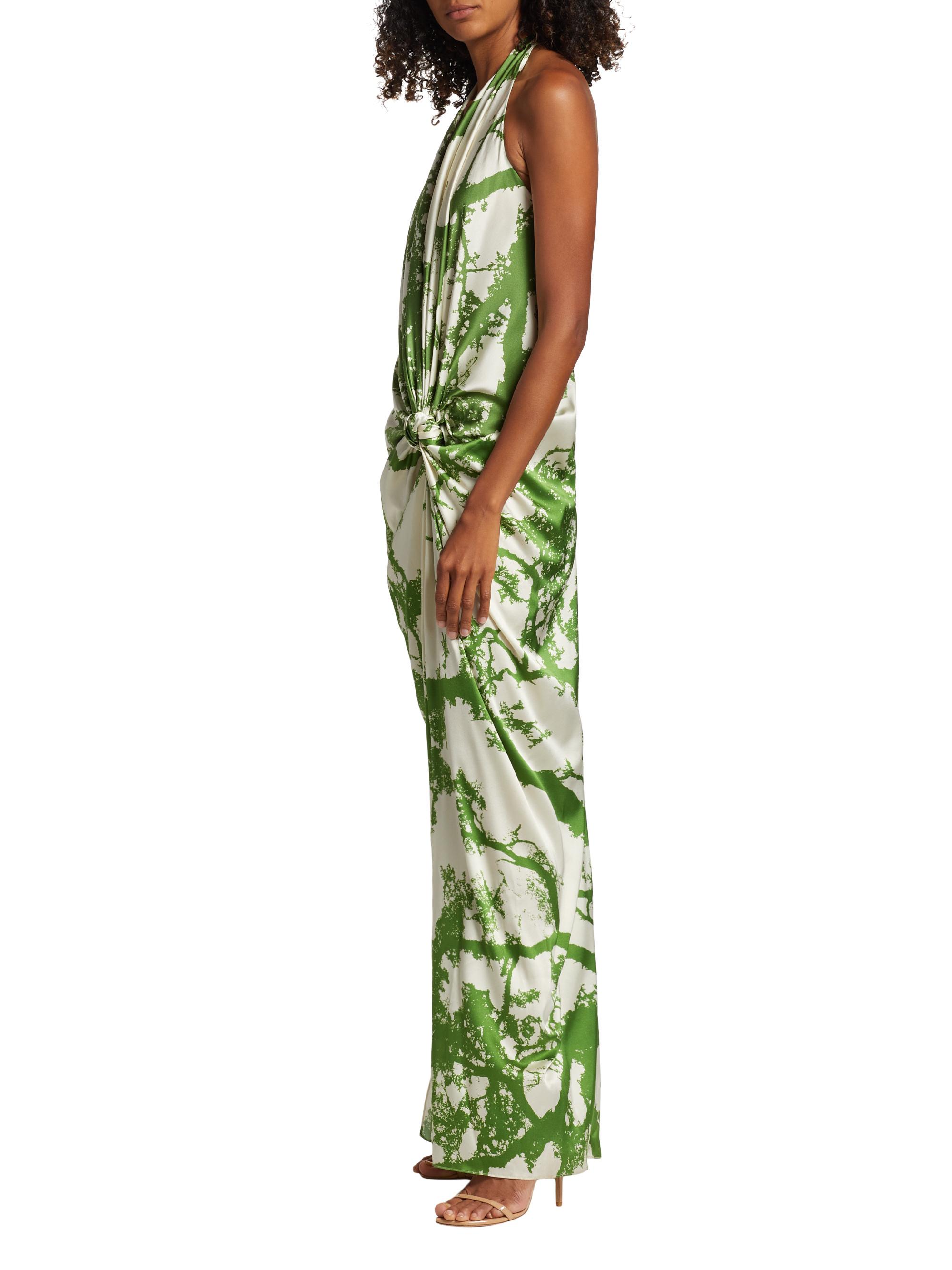 Silvia Tcherassi Jazmin Halterneck Silk-Blend Gown | Saks Fifth Avenue