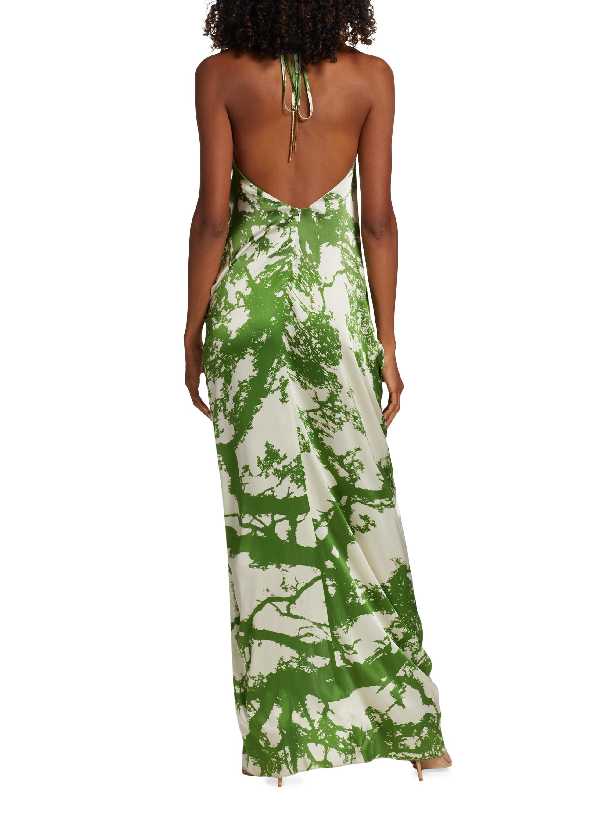 Silvia Tcherassi Jazmin Halterneck Silk-Blend Gown | Saks Fifth Avenue