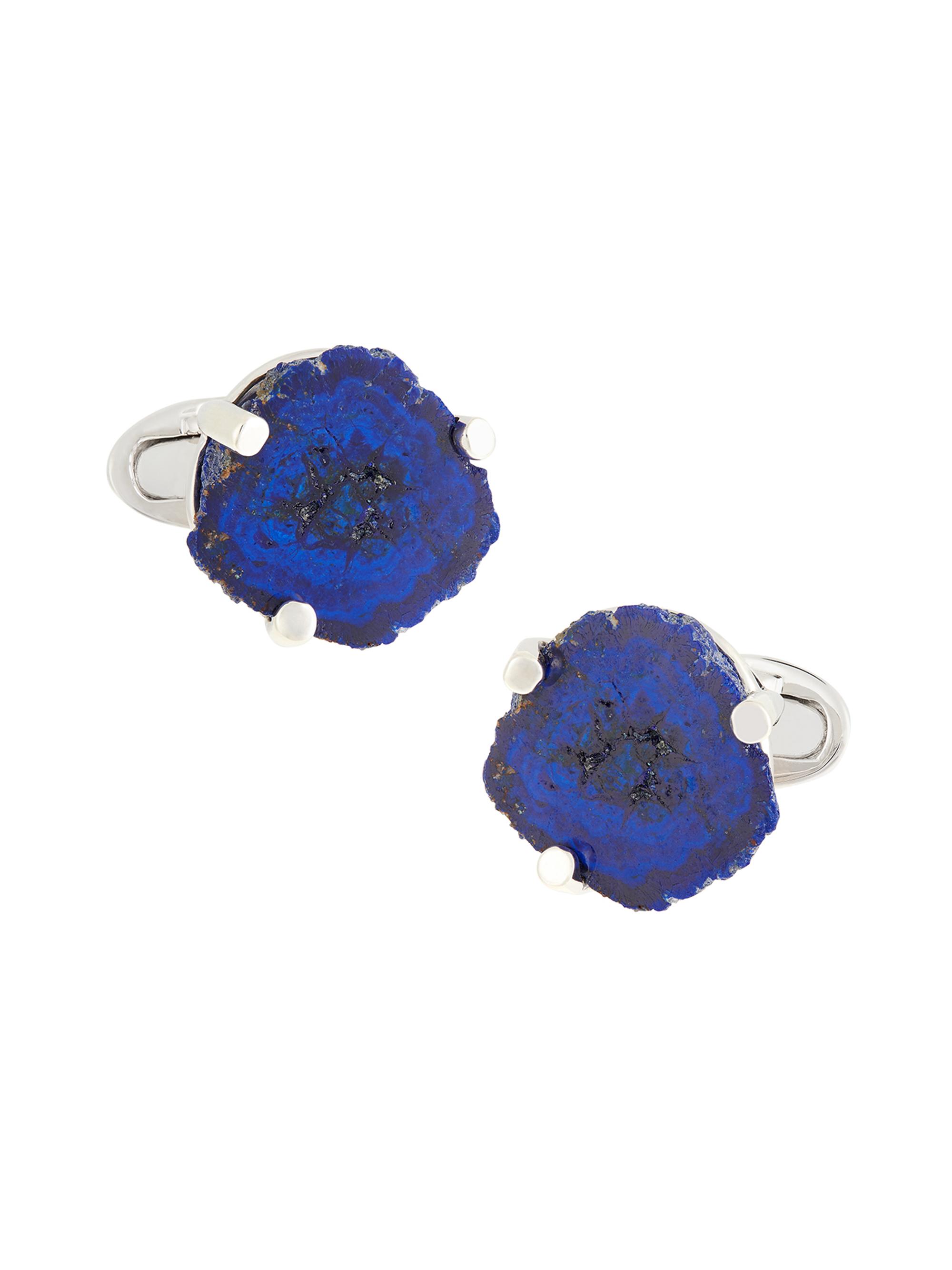Jan Leslie Men's Azurite Polished Cufflinks - Blue