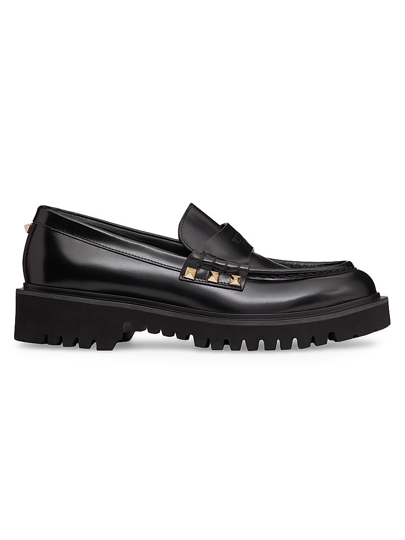 Shop Valentino Garavani Rockstud Calfskin Loafers | Saks Shop Valentino Garavani Rockstud Calfskin Loafers | Saks