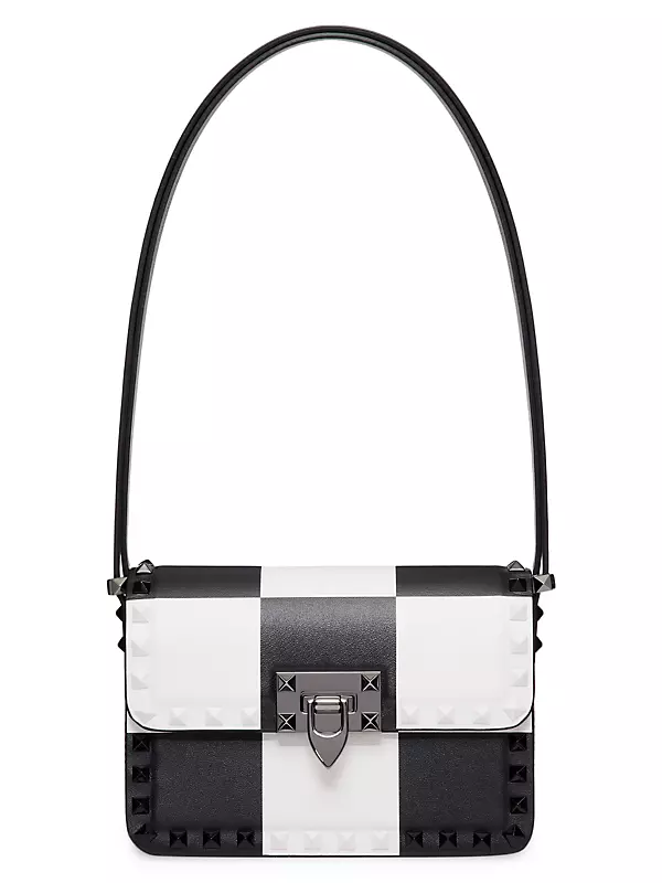 Small Rockstud23 Shoulder Bag With Chess Print