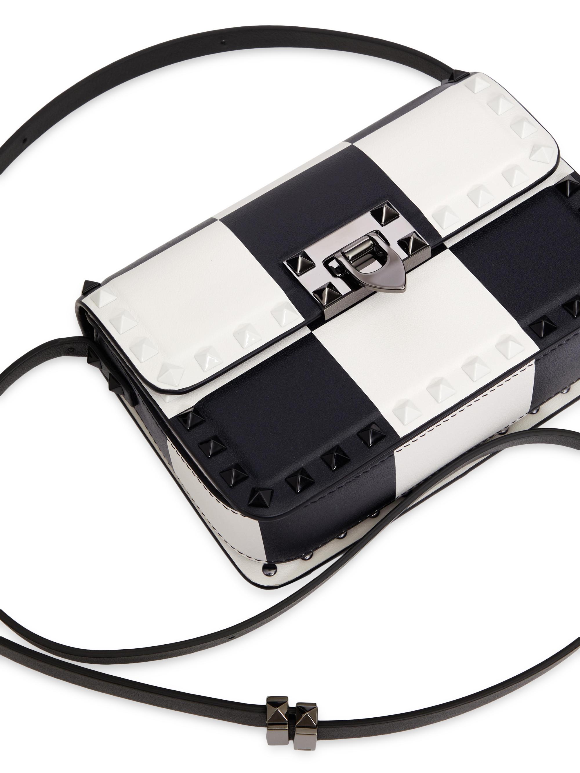 Valentino Garavani Small Rockstud23 Shoulder Bag With Chess Print