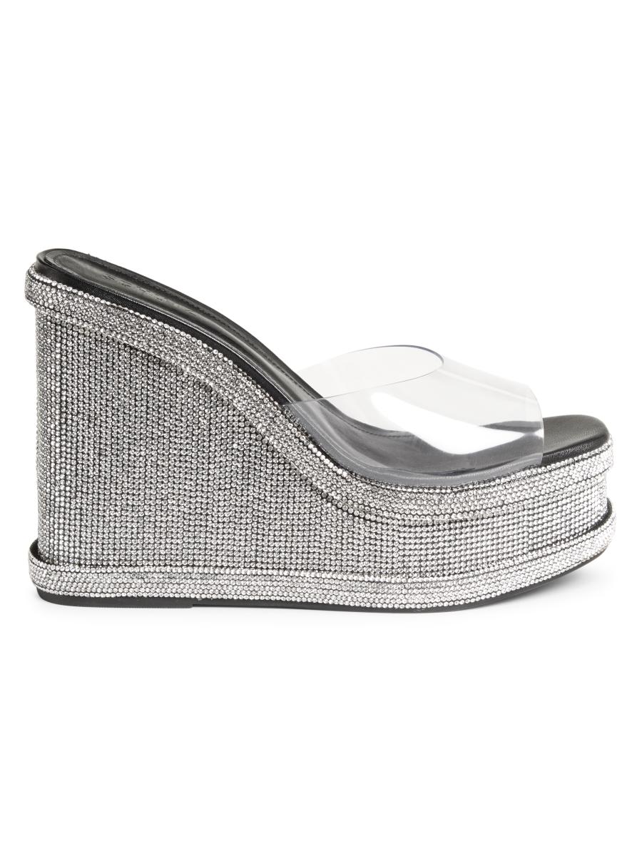 Schutz Dalle Shine 100MM Wedge Sandals | Saks Fifth Avenue