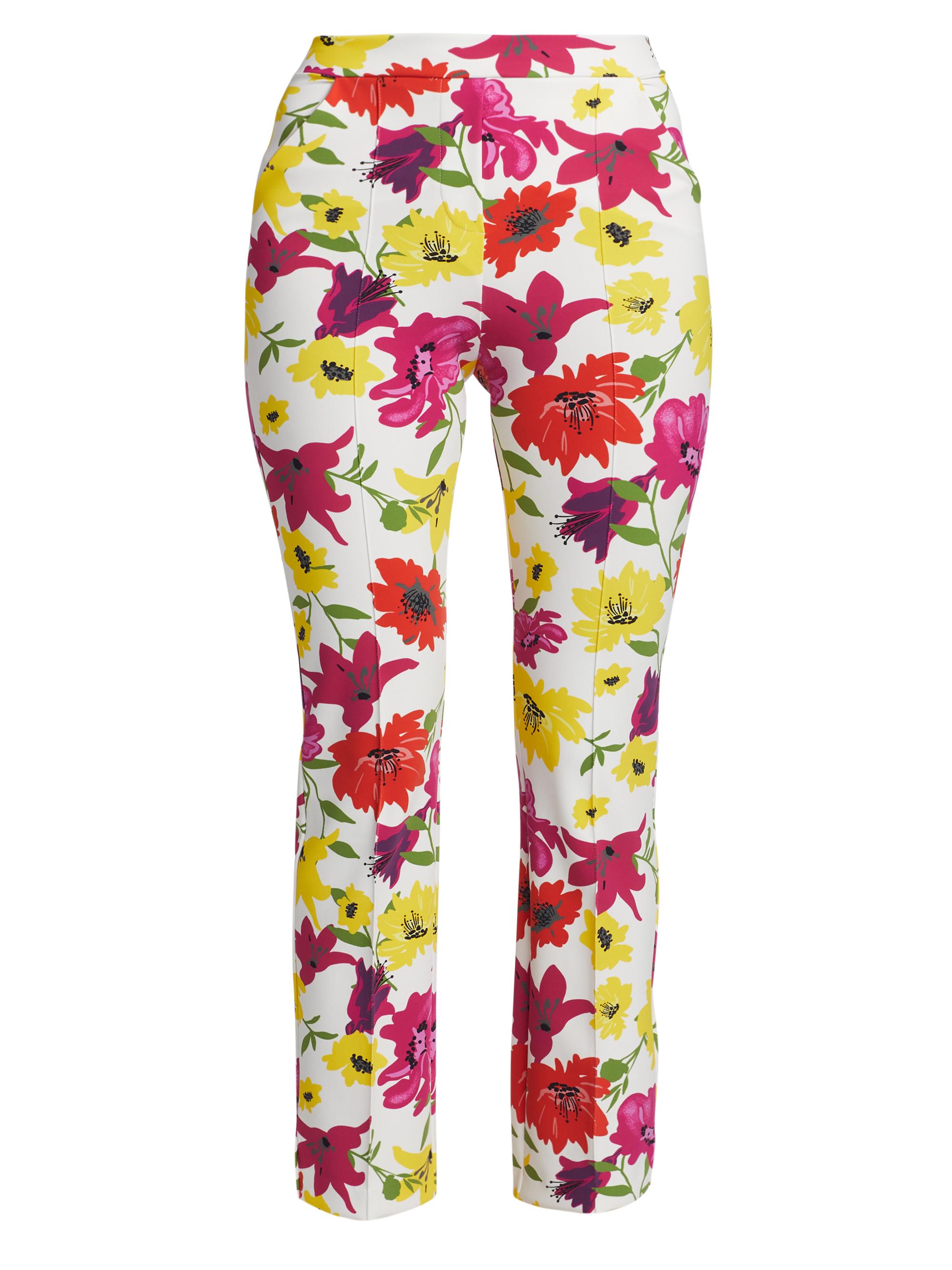 Chiara Boni La Petite Robe Women's Nuccia Floral Stretch Crop Pants - Vibrant Flowers