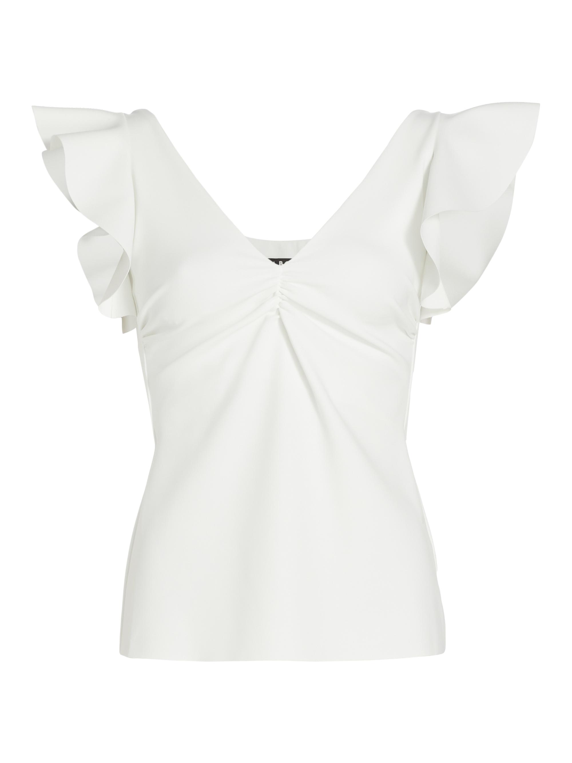 Chiara Boni La Petite Robe Women's Walido Ruffled Compact Jersey Blouse - White