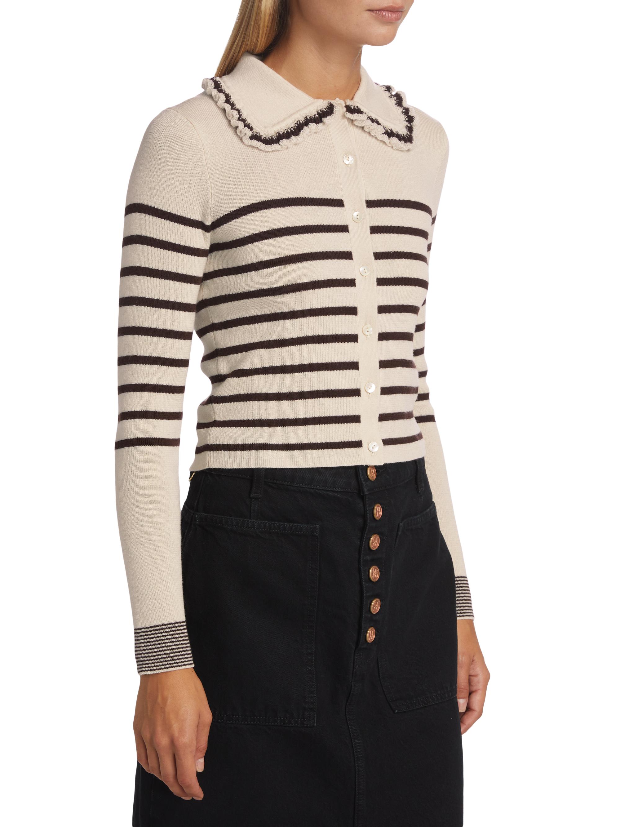 Ulla Johnson Faustine striped wool cardigan - Neutrals