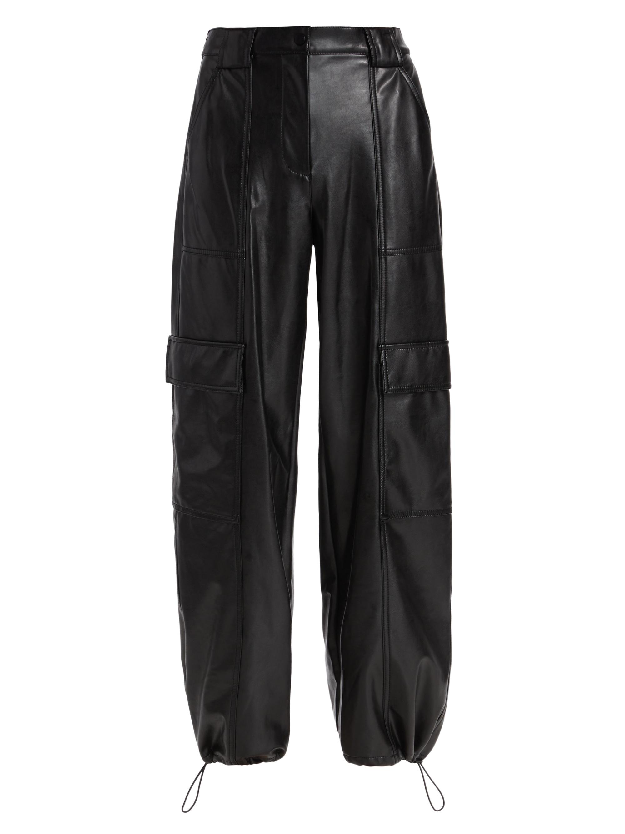 SIMKHAI Women's Sofia Vegan Leather Cargo Pants - Black