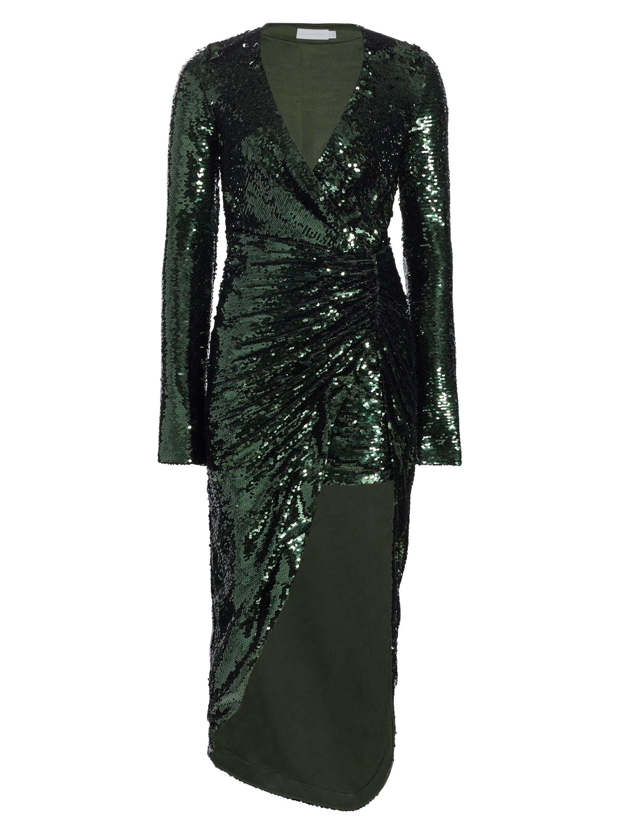 SIMKHAI Women's Emersyn Sequin Sheath Midi-Dress - Emerald