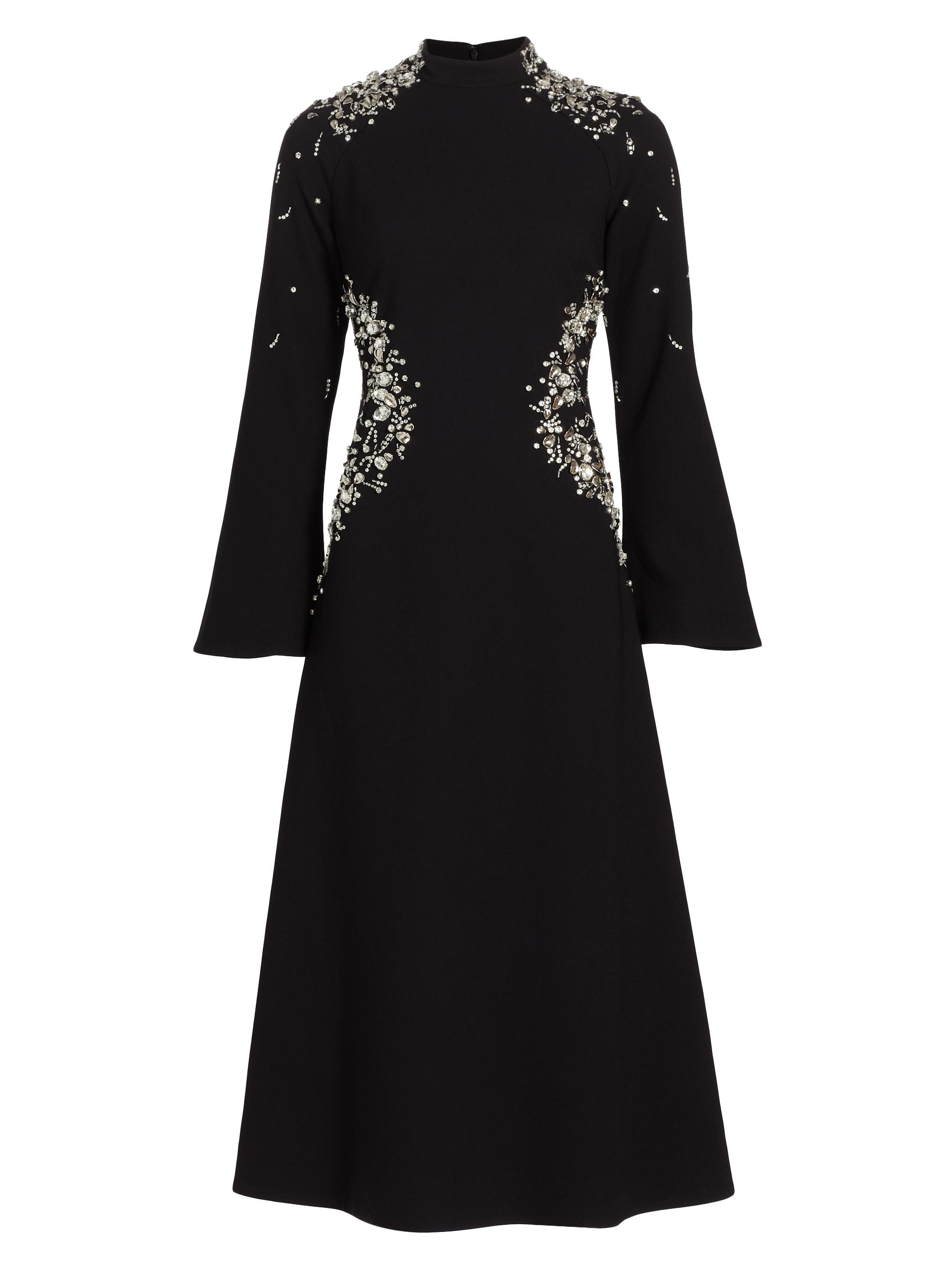 SIMKHAI Women's Odetta Crystal-Embellished Midi-Dress - Black