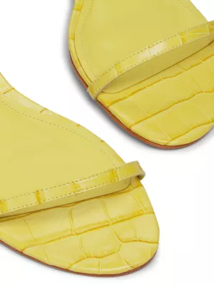 Nº21 logo-embossed leather slides - Yellow