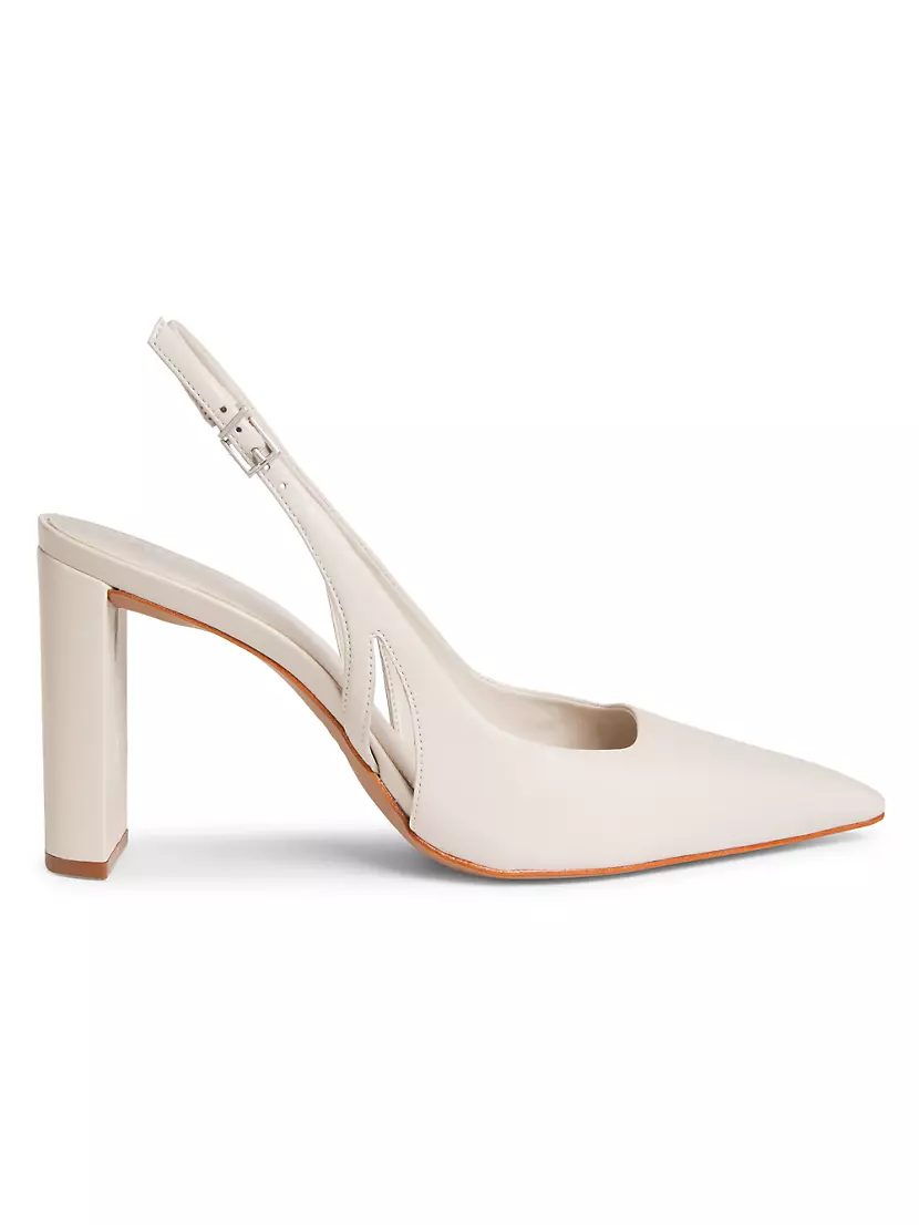 Blanche 100MM Leather Slingback Pumps
