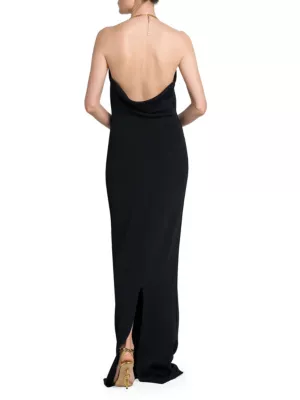 Givenchy Open Back Chain Knotted Halter Top in Black