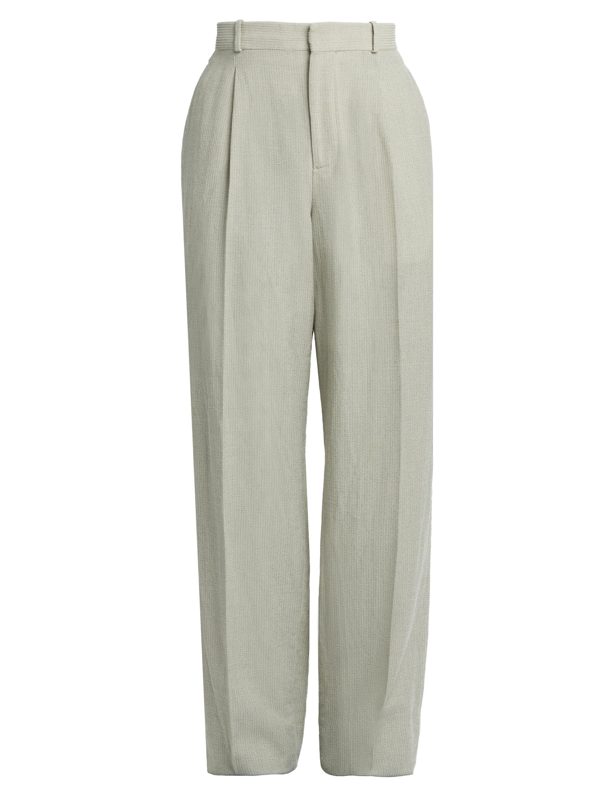 Bottega Veneta Men's Wool-Silk Mouline Trousers - Bone