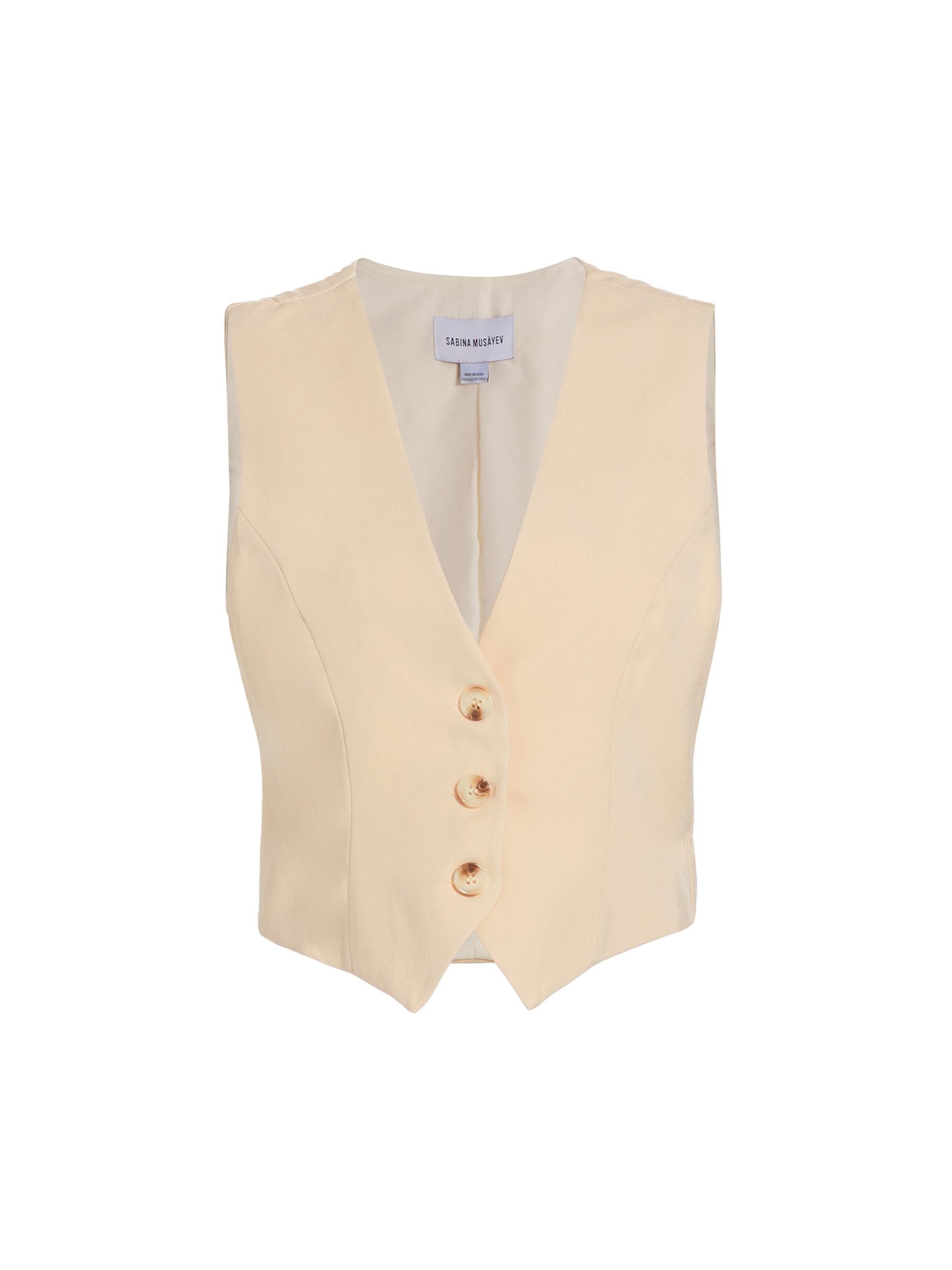 Sabina Musáyev Women's Alfonso Tailored Vest - Natural