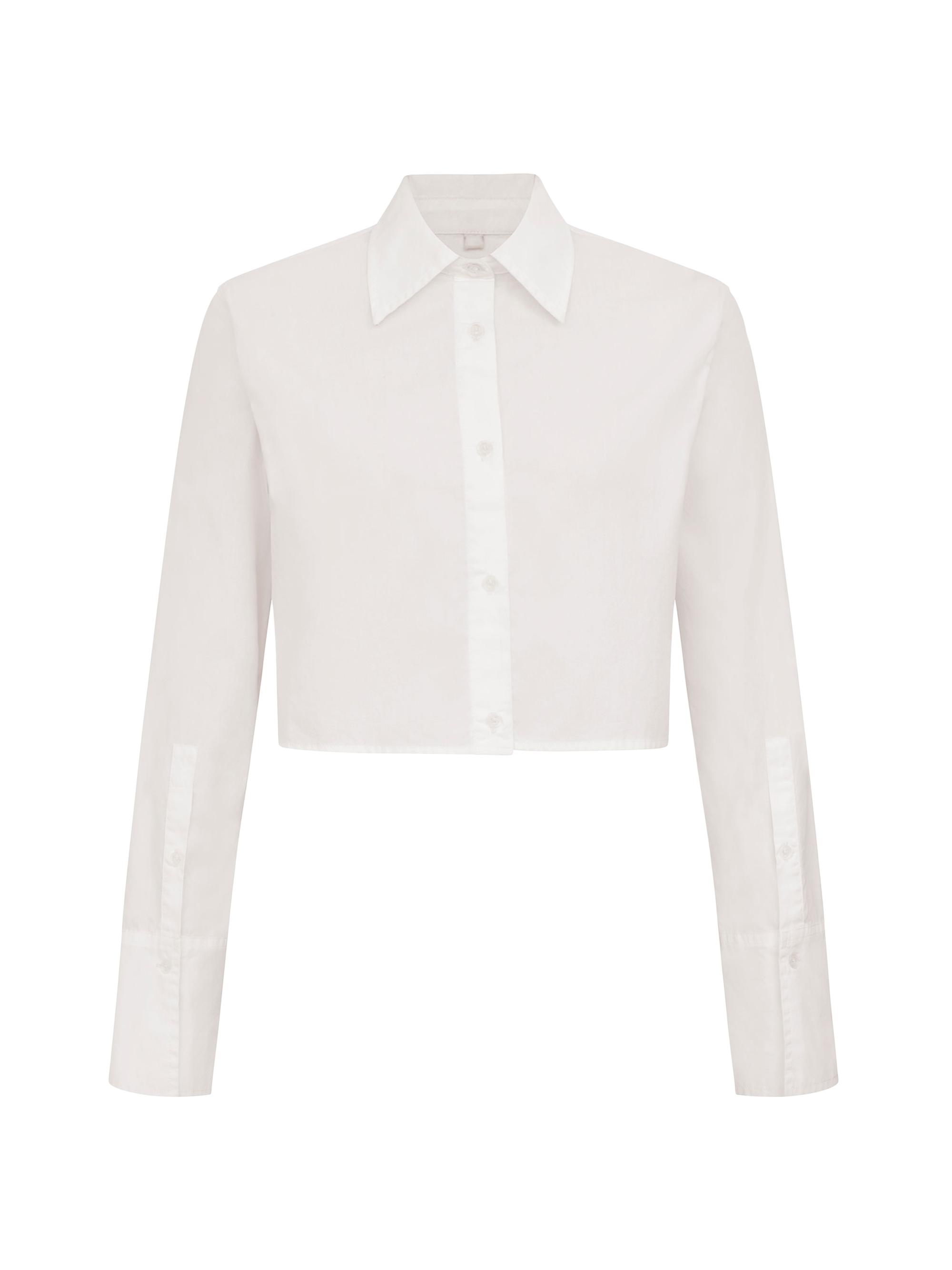 DL1961 Women's Lisette Shirt Cropped - White Poplin