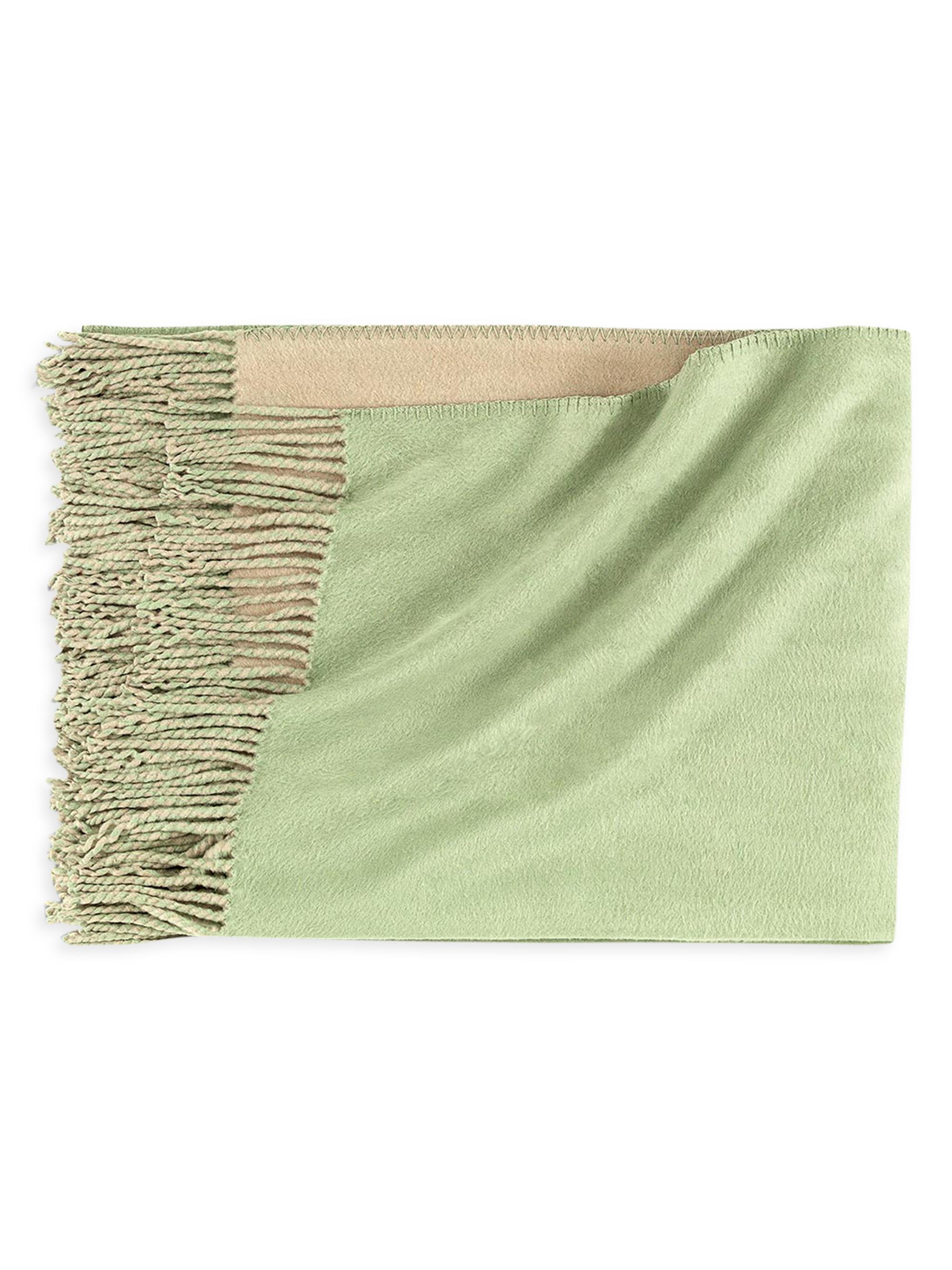 Togas Marinetti Silk-Cotton Throw Blanket - Green Beige | Thumbnail 4