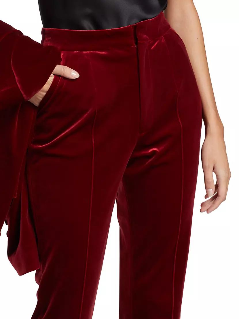 Flowers By Zoe Burgandy Velvet 2pc Pant Set - Everything But The Princess