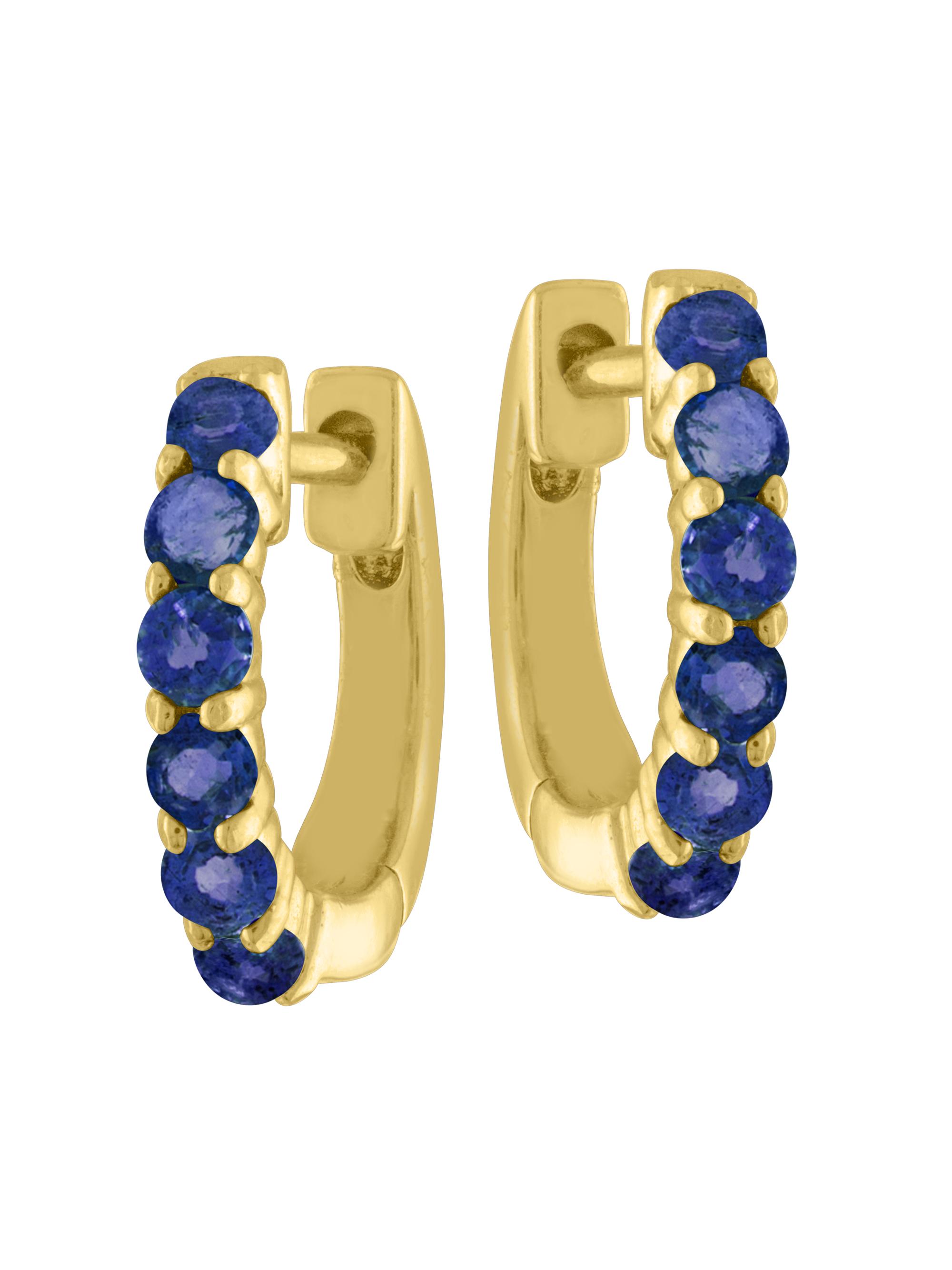 Eden Presley Women's 14K Yellow Gold & 0.764 TCW Diamond Huggie Hoops - Blue