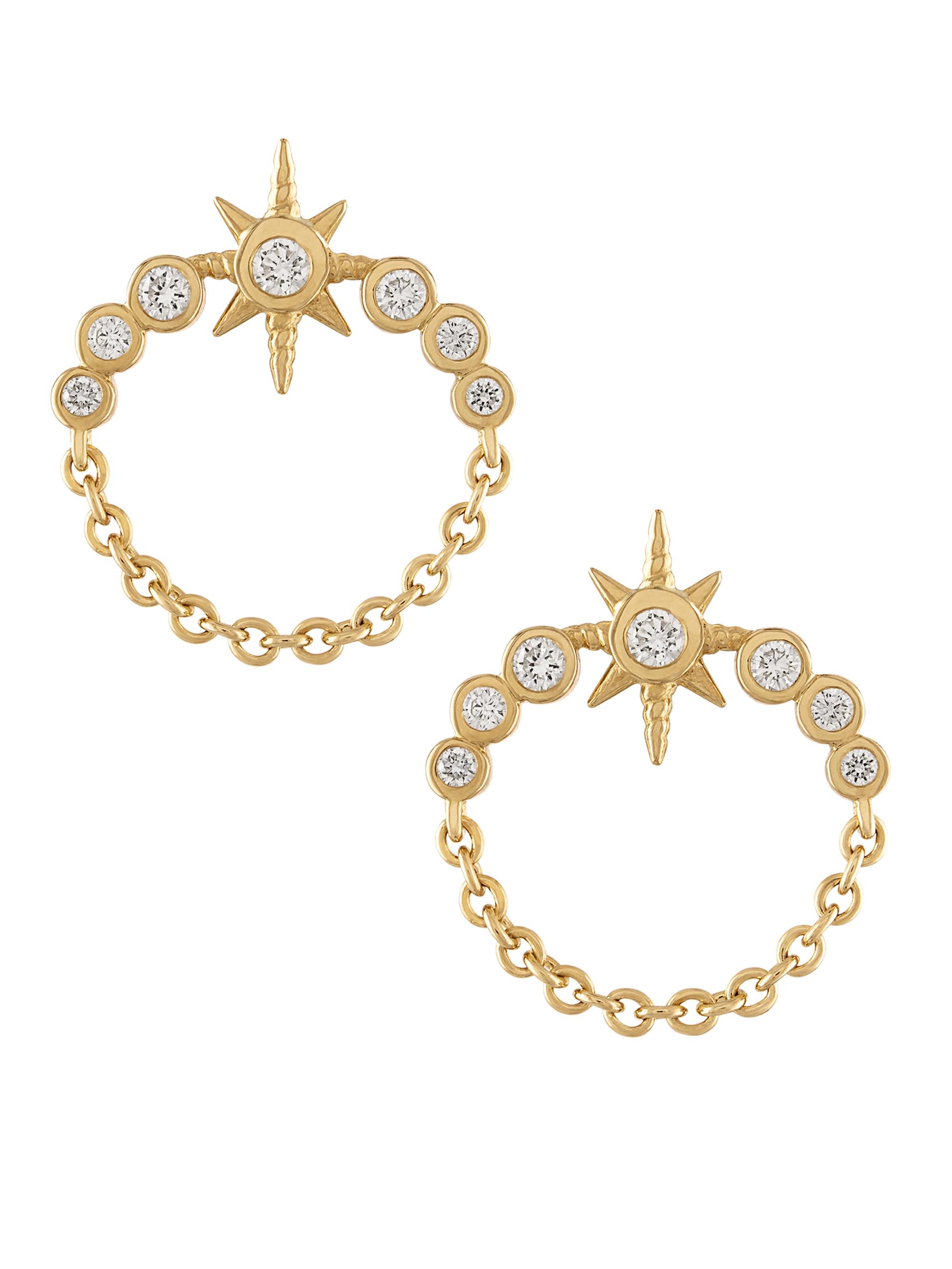 Eden Presley Women's Orbit 14K Yellow Gold & 0.72 TCW Diamond Hoop Earrings - Yellow Gold
