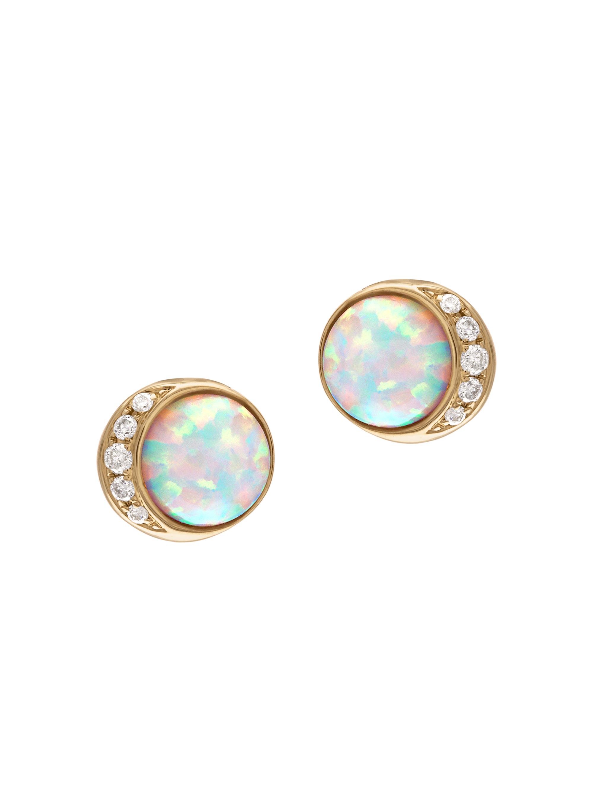 Eden Presley Women's  Moonrise 14K Yellow Gold, Opal & 0.05 TCW Diamond Stud Earrings - Yellow Gold