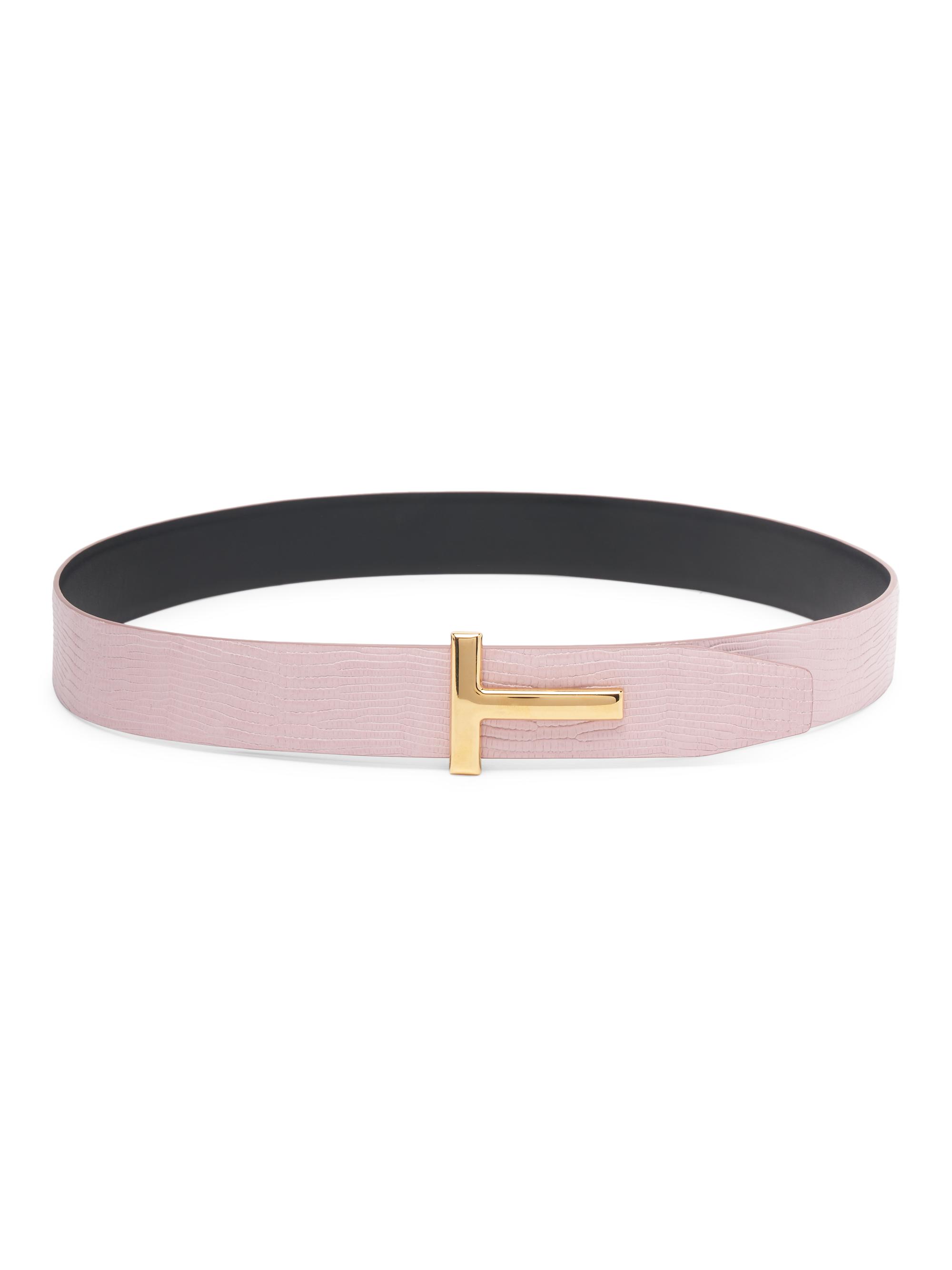 TOM FORD Women's T Logo Reversible Leather Belt - Pastel Pink