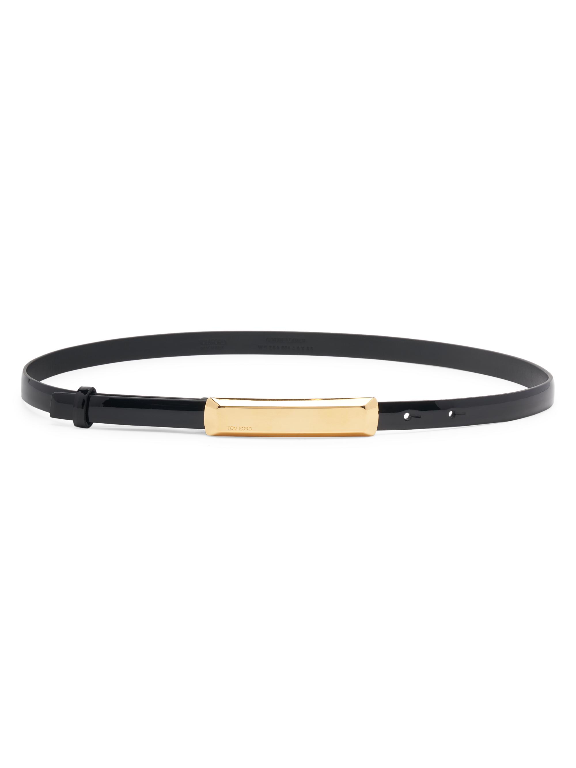 TOM FORD Women's Bar Patent Leather Belt - Black