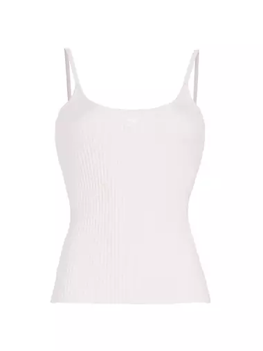 Embroidered Rib-Knit Camisole