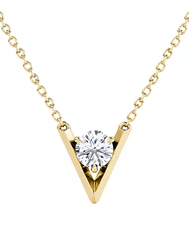 VRAI V 14K Yellow Gold & 1.00 TCW Lab-Grown Diamond Pendant Necklace