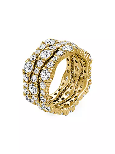 14K Yellow Gold & 4.65 TCW Lab-Grown Diamond Triple-Band Ring