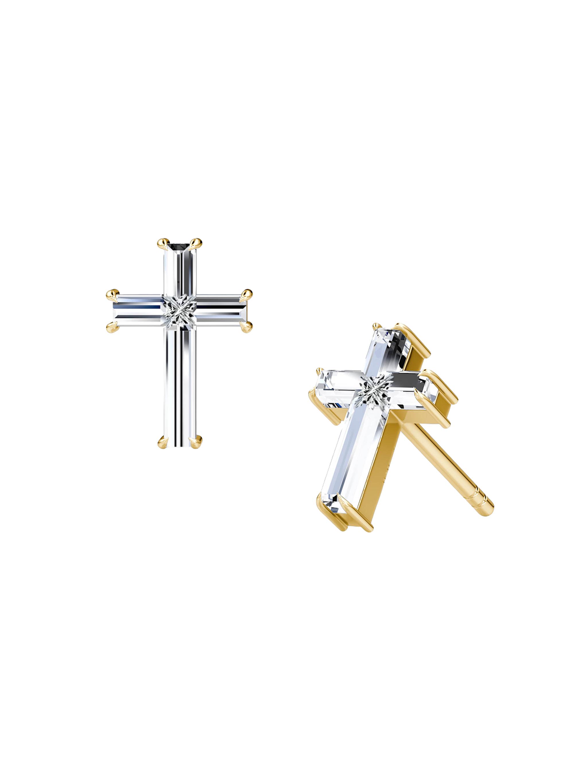 VRAI Solitaire Cross Jewelry 14K Yellow Gold TCW Lab