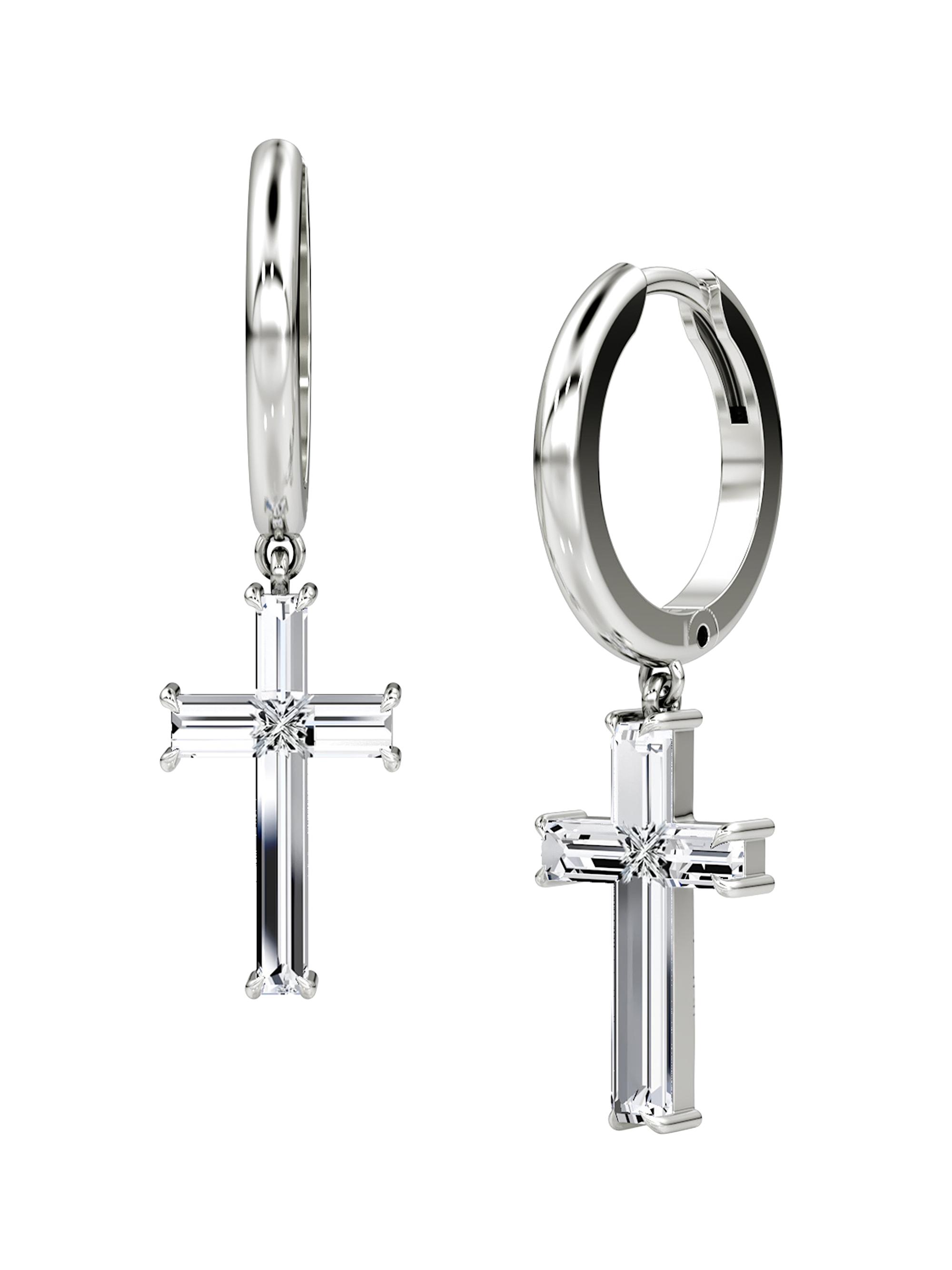 VRAI Women's Solitaire Cross Jewelry 14K White Gold & 1.60 TCW Lab-Grown Diamond Drop Earrings - White Gold