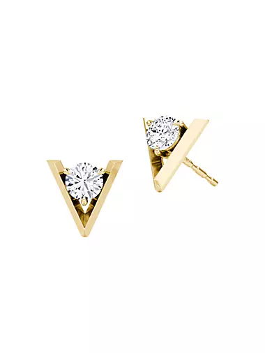 VRAI V 14K Yellow Gold & 0.5 TCW Lab-Grown Diamond Stud Earrings