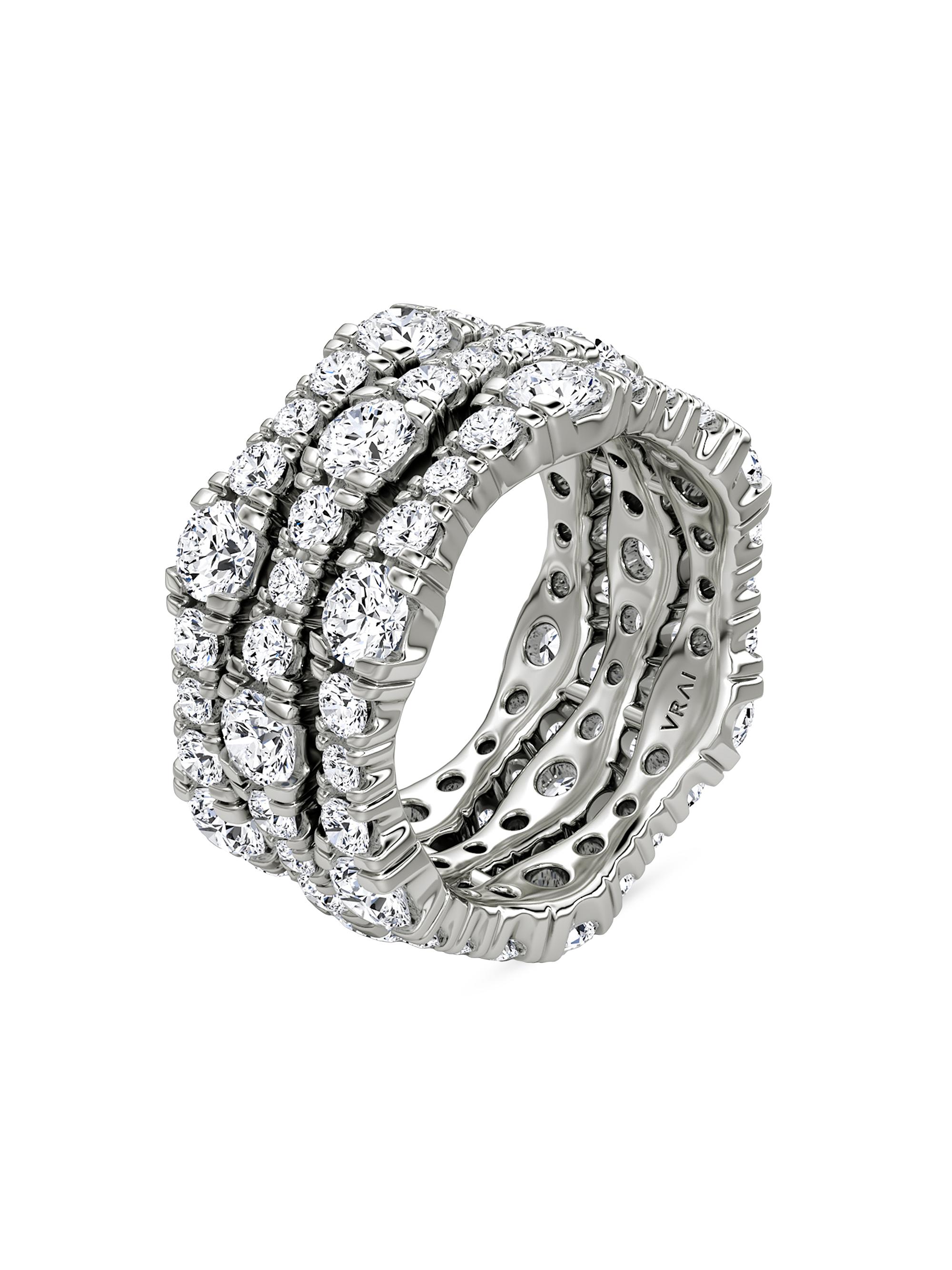 VRAI Women's 14K White Gold & 4.5 TCW Lab-Grown Diamond Triple-Band Ring - White Gold