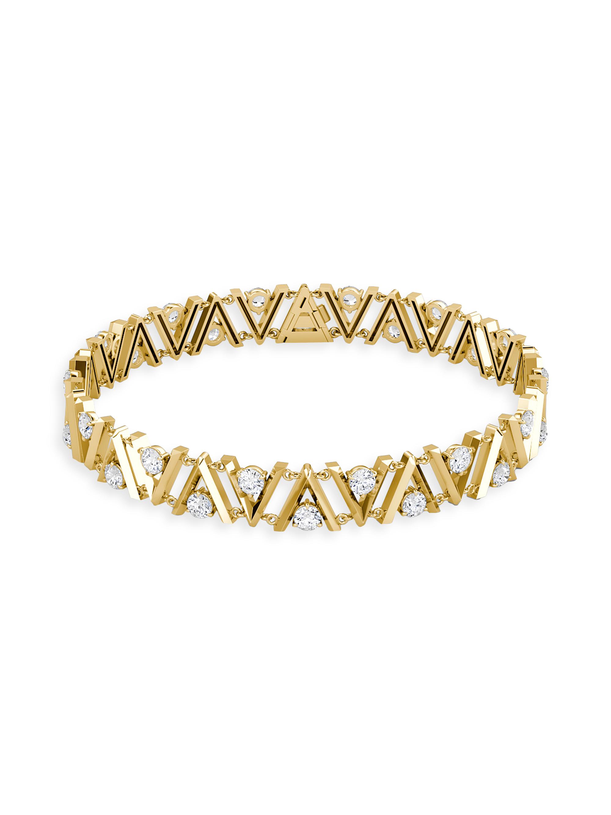 VRAI Women's  V 14K Yellow Gold & 5.50 TCW Lab-Grown Diamond Tennis Bracelet - Yellow Gold