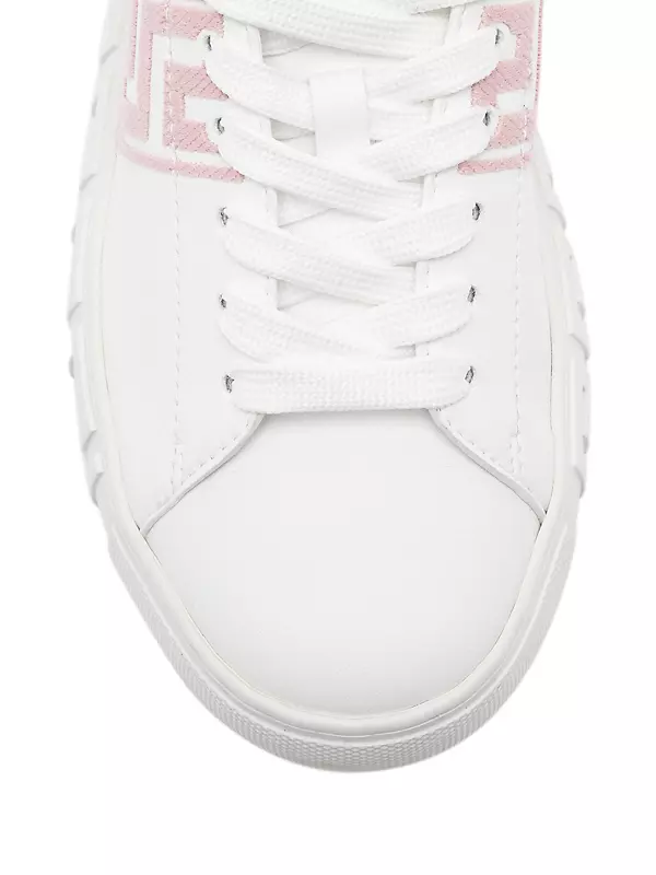 Embroidered Leather Low-Top Sneakers