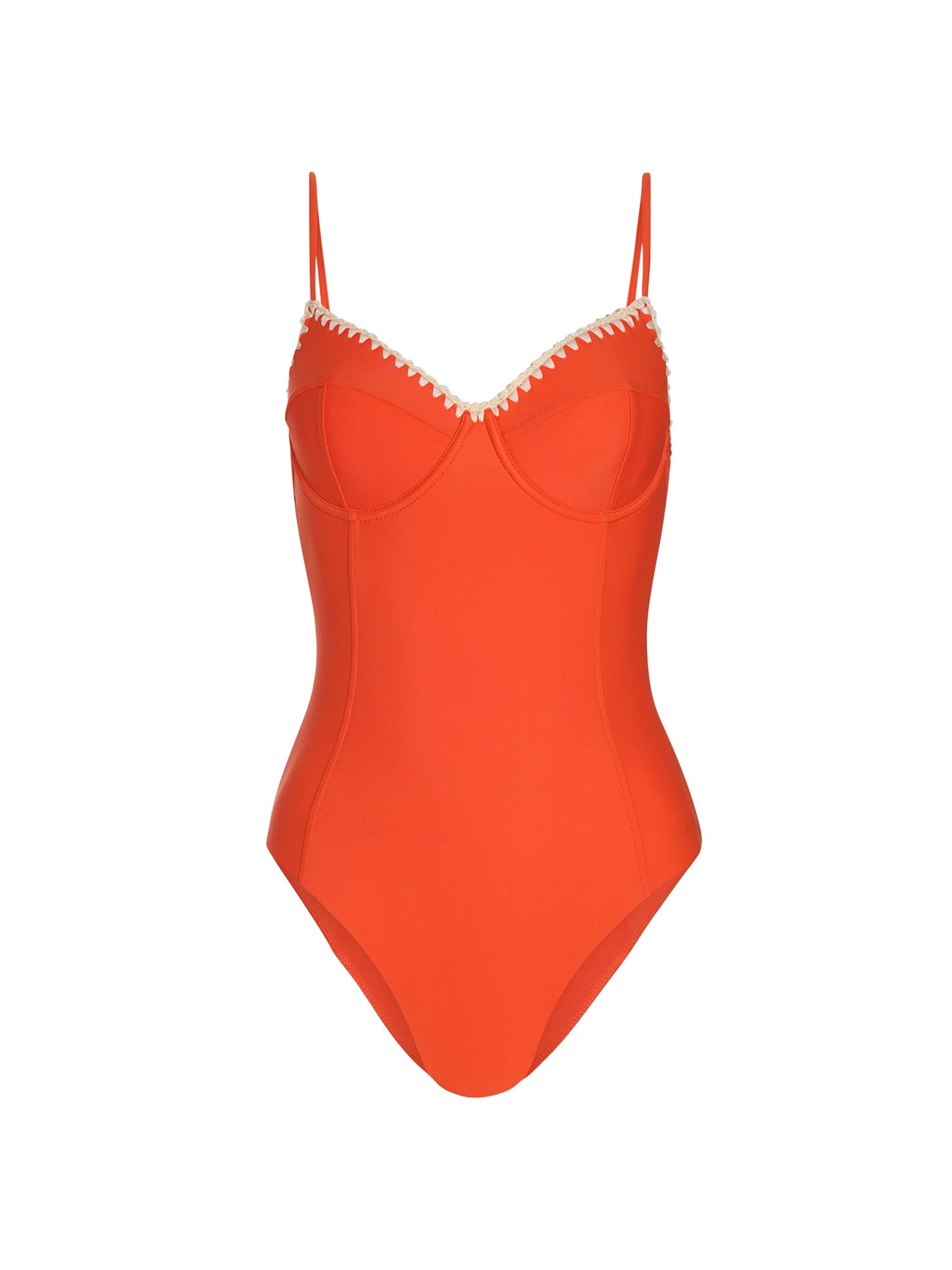 Ramy Brook Women's Addisyn Whipstitch One-Piece Swimsuit - Vivid Orange