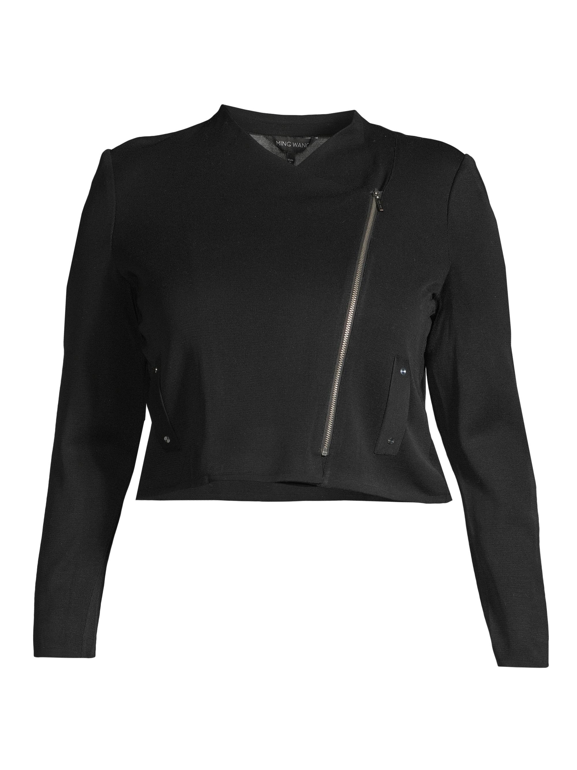 Ming Wang Tweed Knit Check Jacket | Saks Fifth Avenue