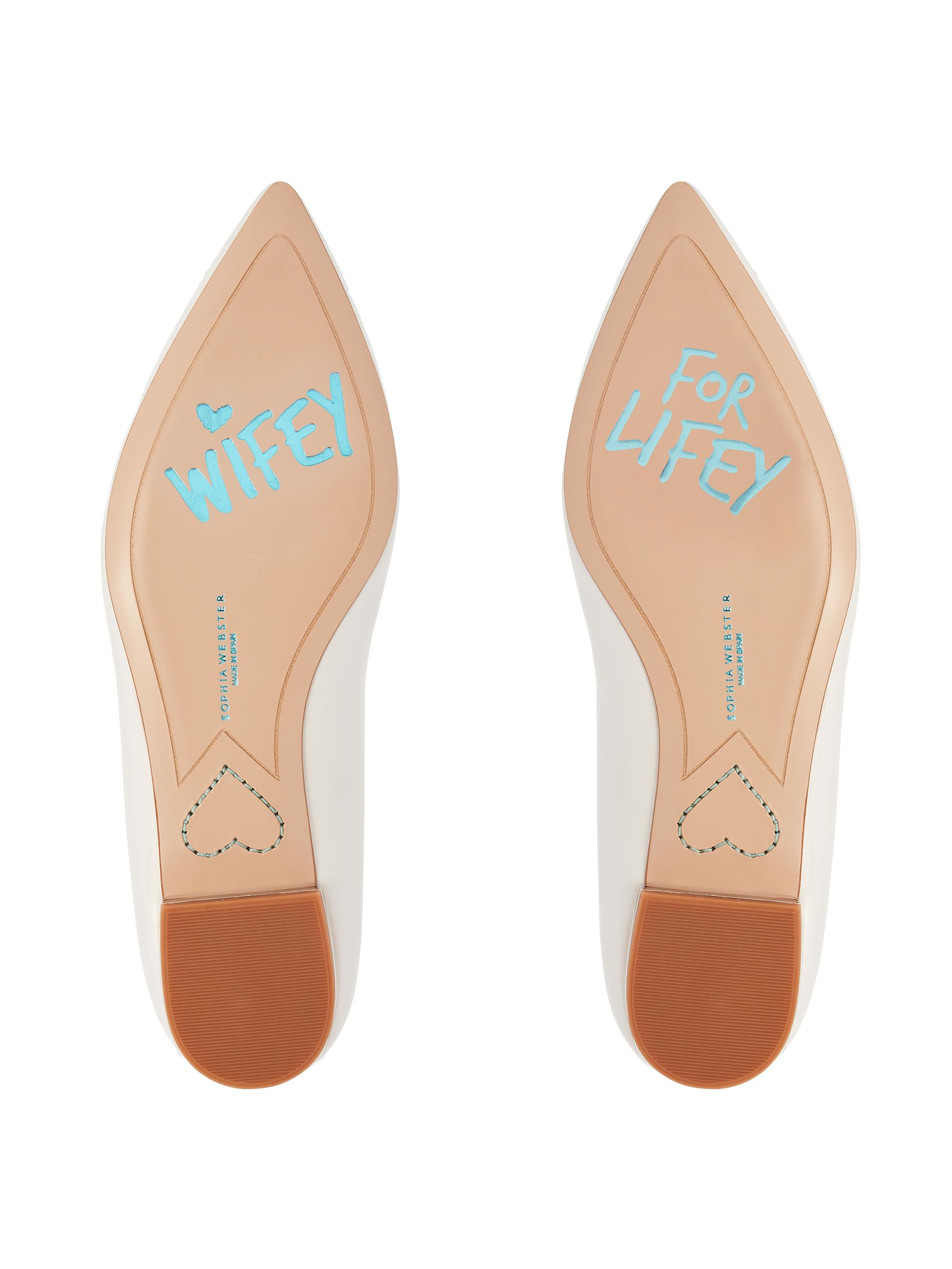 Shop Sophia Webster Embellished Butterfly Leather Ballet Flats 