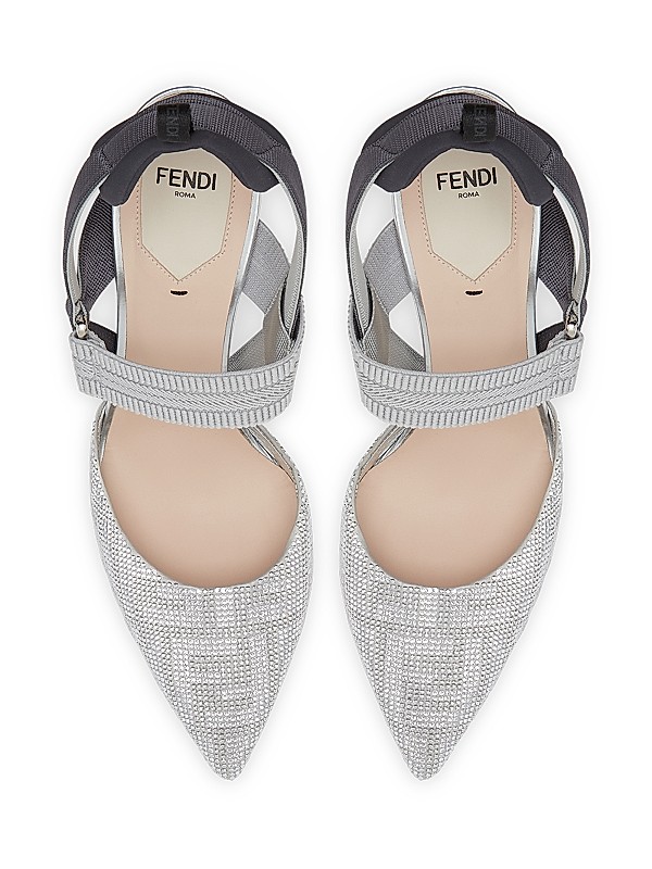 Shop Fendi Colibri 85MM Crystal-Embellished Slingback Pumps Shop Fendi Colibri 85MM Crystal-Embellished Slingback Pumps