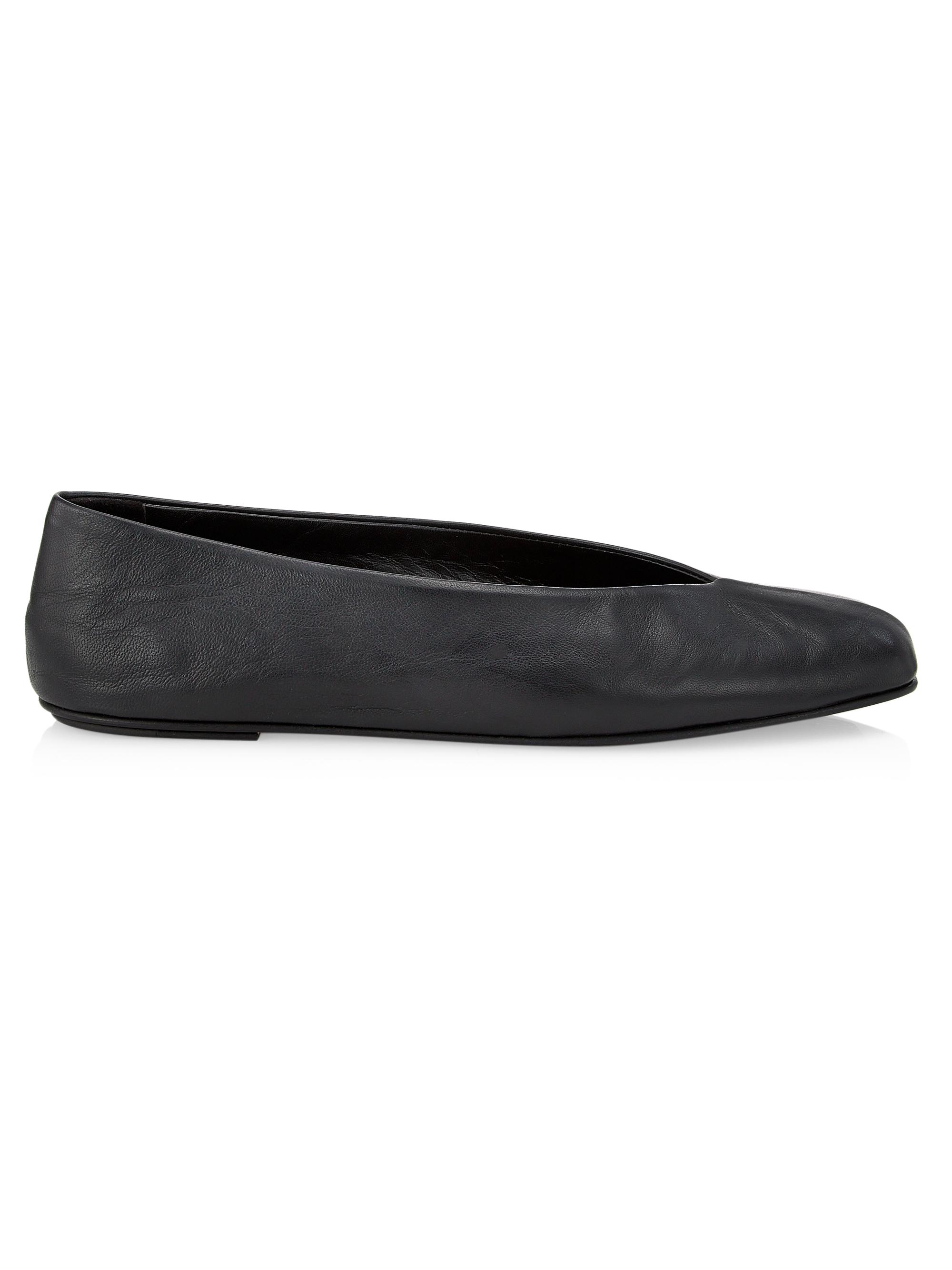 The Row Women's Eva Two Leather Ballet Flats - Black