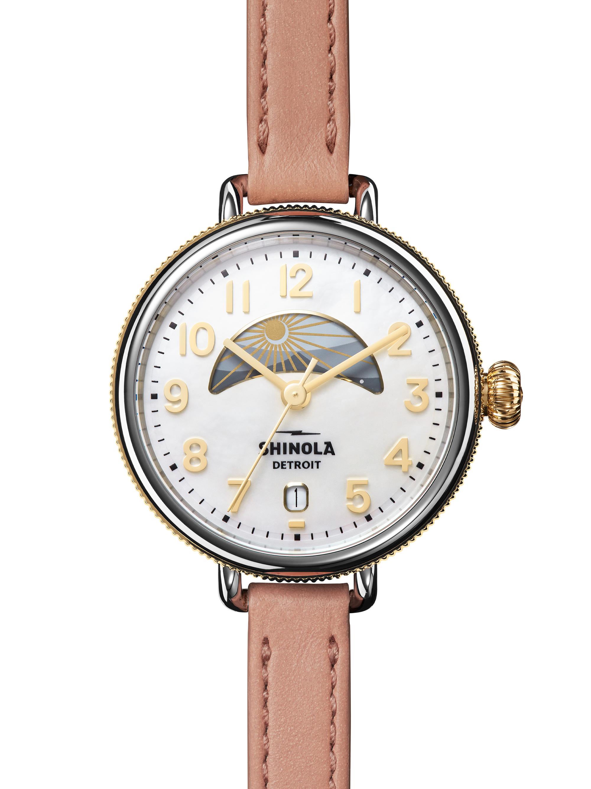 Shinola The Birdy Watch white and black Leather Straps Ladies main image 3