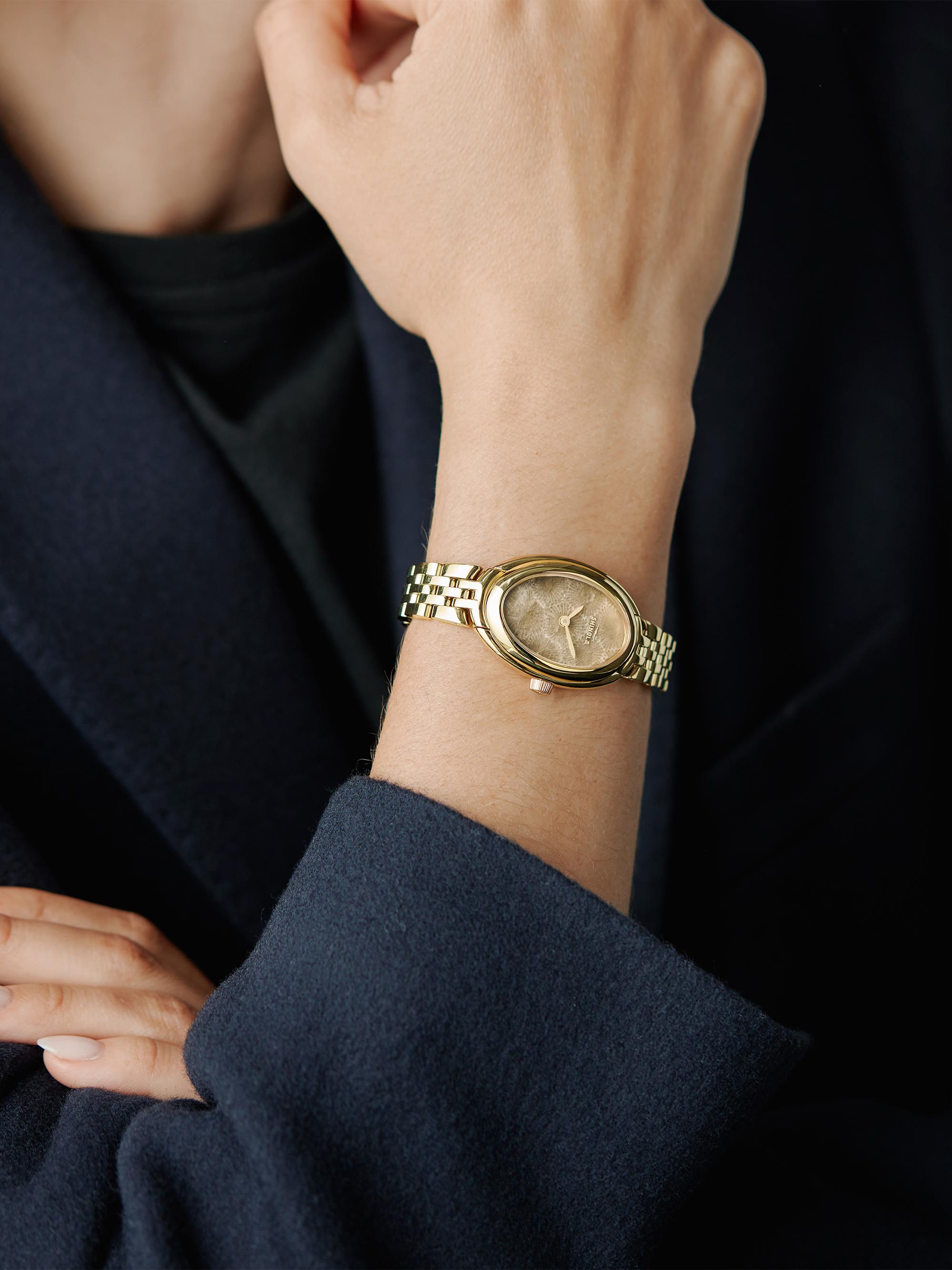 Shinola Book Petoskey & Gold Bracelet Watch/25MM | Saks Fifth Avenue