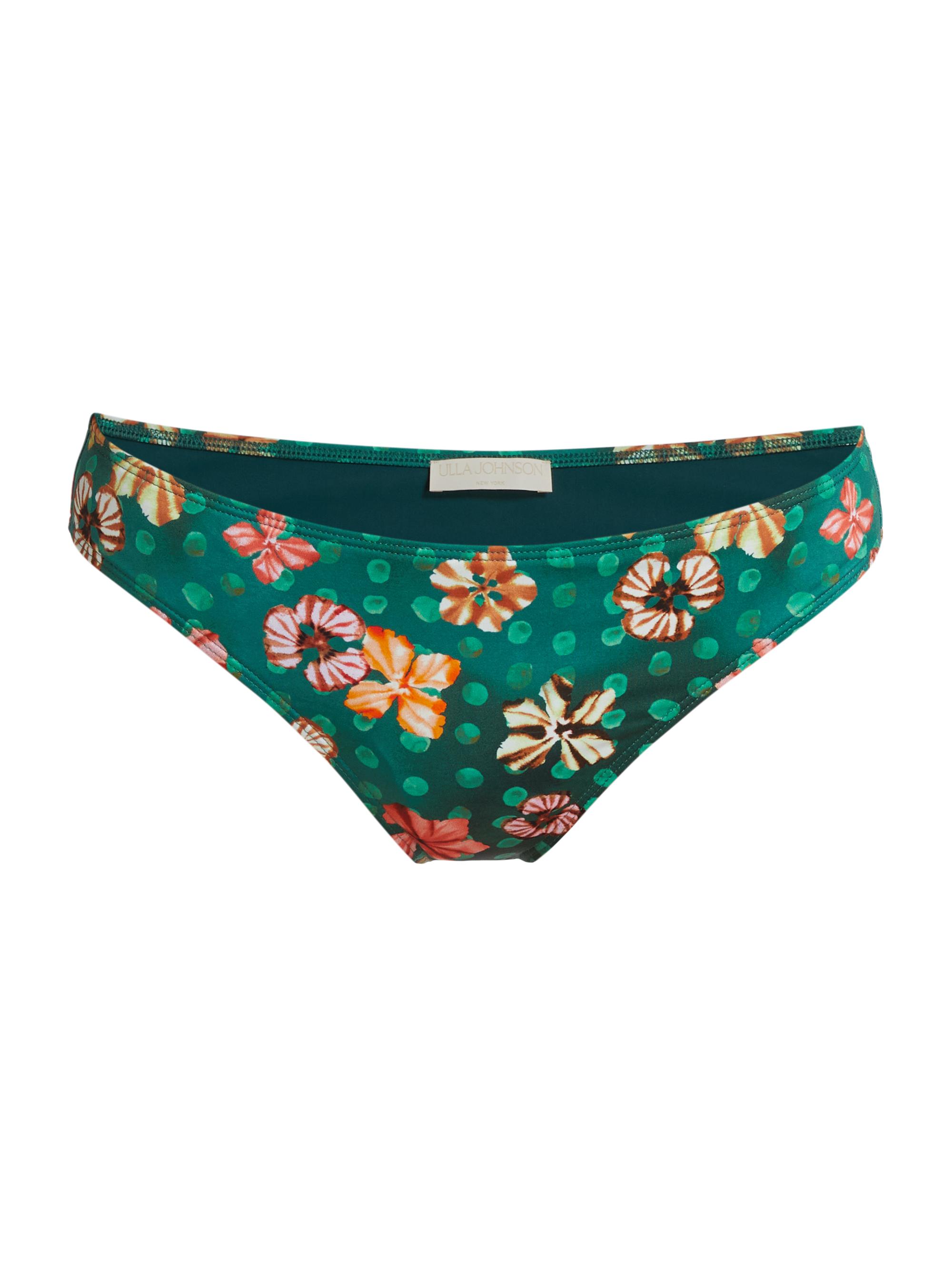 Ulla Johnson Women's Dani Dotted Floral Bikini Bottoms - Veridian