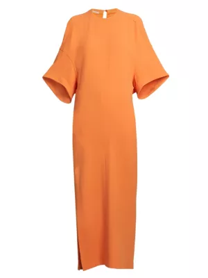 Stella McCartney broderie-anglaise cotton midi dress - Orange