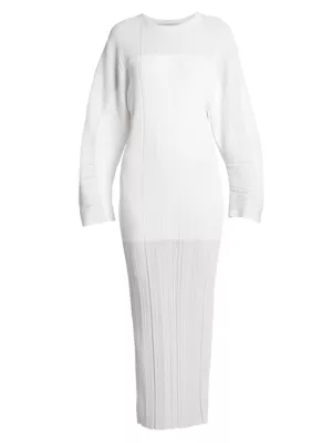 Shop Stella McCartney Plissé Long-Sleeve Maxi Dress | Saks Fifth Avenue