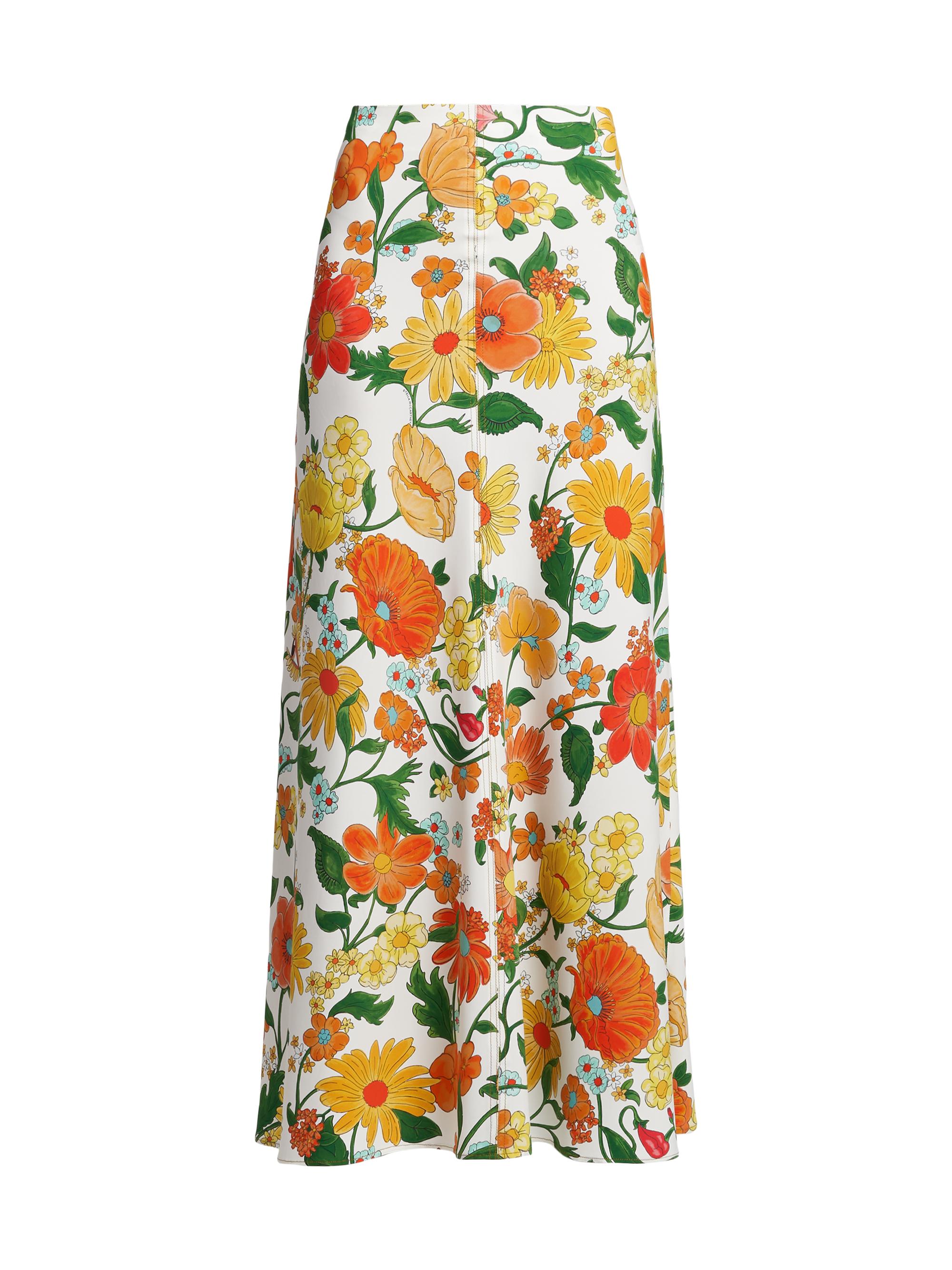Stella McCartney Women's Floral Flared Mini-Skirt - Multicolor Orange