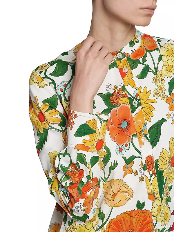 Shop Stella McCartney Floral Half-Button Shirt | Saks Fifth Avenue