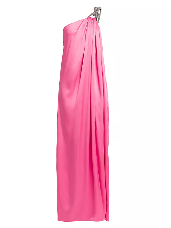Shop Stella McCartney Falabella Satin One-Shoulder Gown | Saks 