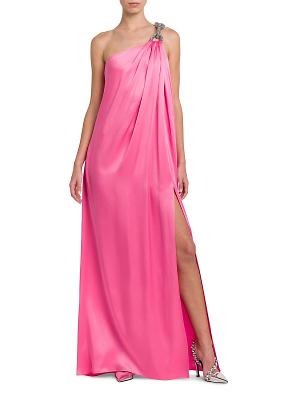 Shop Stella McCartney Falabella Satin One-Shoulder Gown Shop Stella McCartney Falabella Satin One-Shoulder Gown